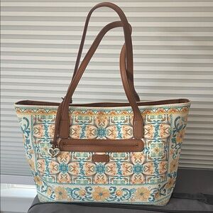 Brighton Elegant Brown and Multicolor Tote/Shoulder Bag